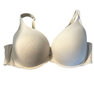 Cacique Lightly Lined Plunge Light Tan Nude Wired Bra Size 46D